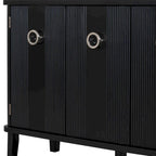 Meuble simple et atmosphérique en placage de bois massif de Frêne de Mandchourie avec trois portes en bois massif d'Acacia, réglable