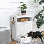 Meuble de rangement pour gamelles d'animaux, conteneur de nourriture pour chiens avec gamelles surélevées et support pour fournitures d'alimentation et d'abreuvement