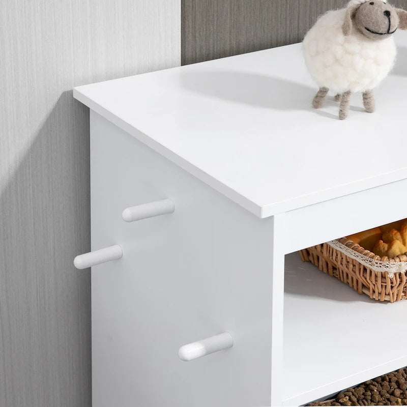 Meuble de rangement pour gamelles d'animaux, conteneur de nourriture pour chiens avec gamelles surélevées et support pour fournitures d'alimentation et d'abreuvement