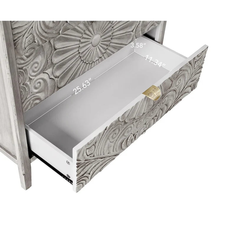 Meuble à 3 tiroirs, Mobilier américain, Adapté pour chambre à coucher, salon, bureau