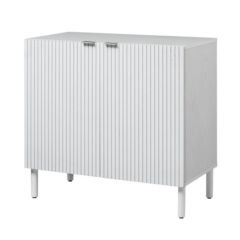 Meuble bas Merk blanc 2 portes