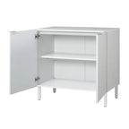 Meuble bas Merk blanc 2 portes