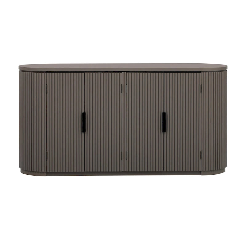 Meuble de rangement vertical rayé avec poignées métalliques, réglable, adapté au bureau, à l'entrée et au salon