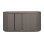 Meuble de rangement vertical rayé avec poignées métalliques, réglable, adapté au bureau, à l'entrée et au salon
