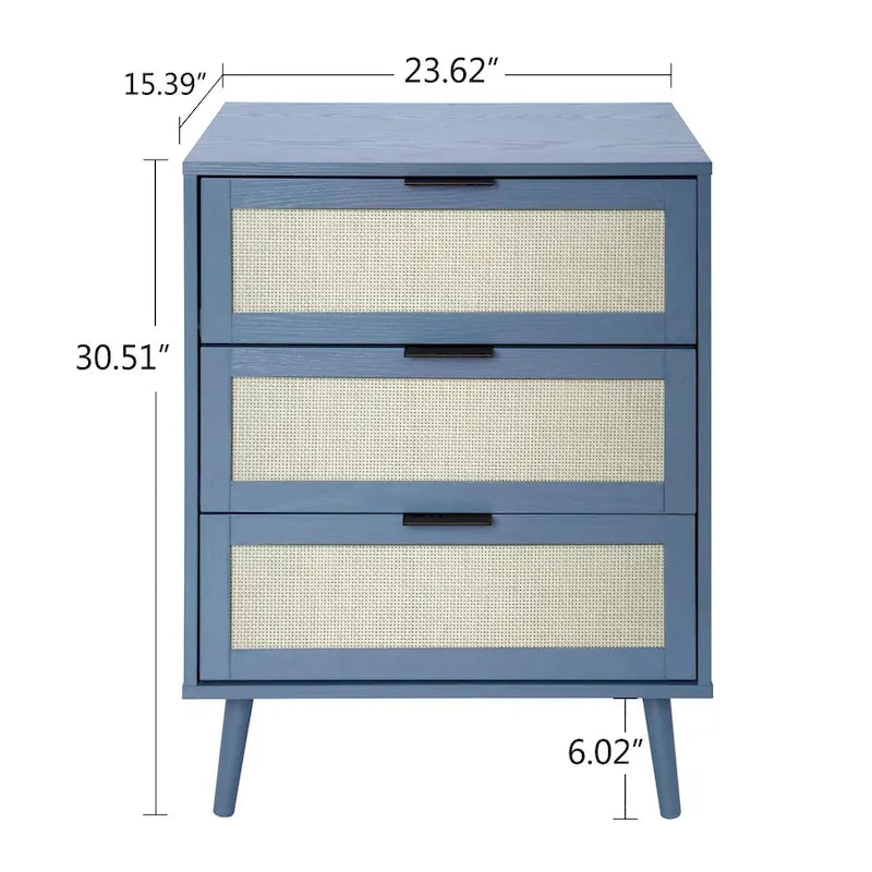 GEITIN Commode de Rangement à 3 Tiroirs avec Pieds en Bois