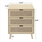 GEITIN Commode de Rangement à 3 Tiroirs avec Pieds en Bois