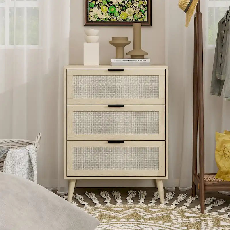 GEITIN Commode de Rangement à 3 Tiroirs avec Pieds en Bois