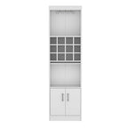 71" Meuble de Bar Haut 5 Niveaux, Meuble de Bar Moderne avec Porte-Verres, Casier à Verres à Pied, Meuble à Vins, 12 Casiers à Bouteilles, 5 Étagères