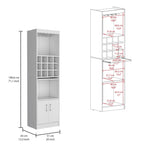 71" Meuble de Bar Haut 5 Niveaux, Meuble de Bar Moderne avec Porte-Verres, Casier à Verres à Pied, Meuble à Vins, 12 Casiers à Bouteilles, 5 Étagères