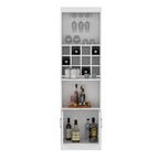 71" Meuble de Bar Haut 5 Niveaux, Meuble de Bar Moderne avec Porte-Verres, Casier à Verres à Pied, Meuble à Vins, 12 Casiers à Bouteilles, 5 Étagères
