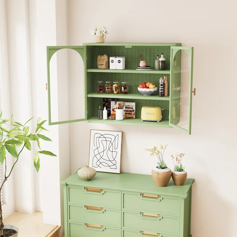 27.56Armoire murale moderne à deux portes vitrées