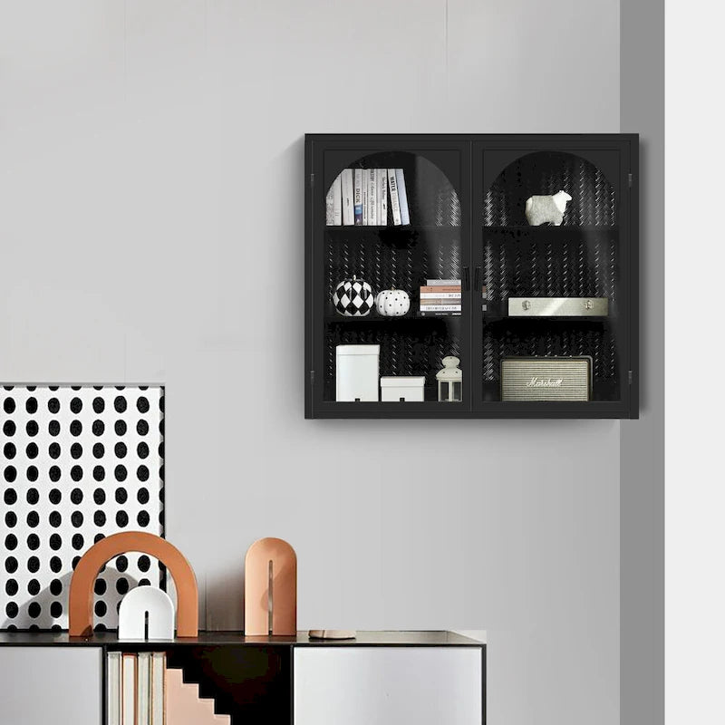27.56Armoire murale moderne à deux portes vitrées