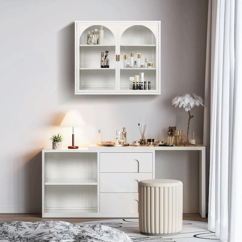 27.56Armoire murale moderne à deux portes vitrées