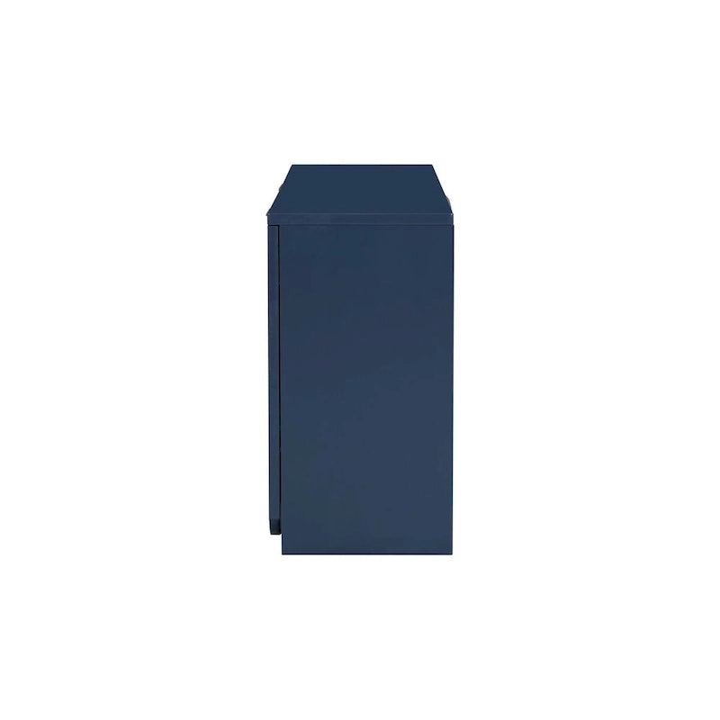 Armoire à quatre portes aux rayures verticales et au design ondulé, adaptée pour le couloir, l'entrée, le salon