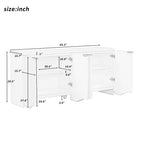 Armoire à quatre portes aux rayures verticales et au design ondulé, adaptée pour le couloir, l'entrée, le salon