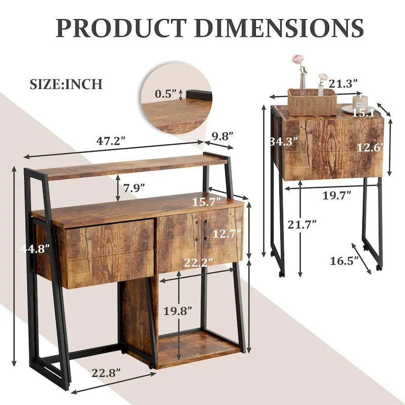 Buffet & Meuble Bar avec Rangement Meuble Bar à Café Armoire de Rangement pour Salle à Manger, Cuisine & Salon