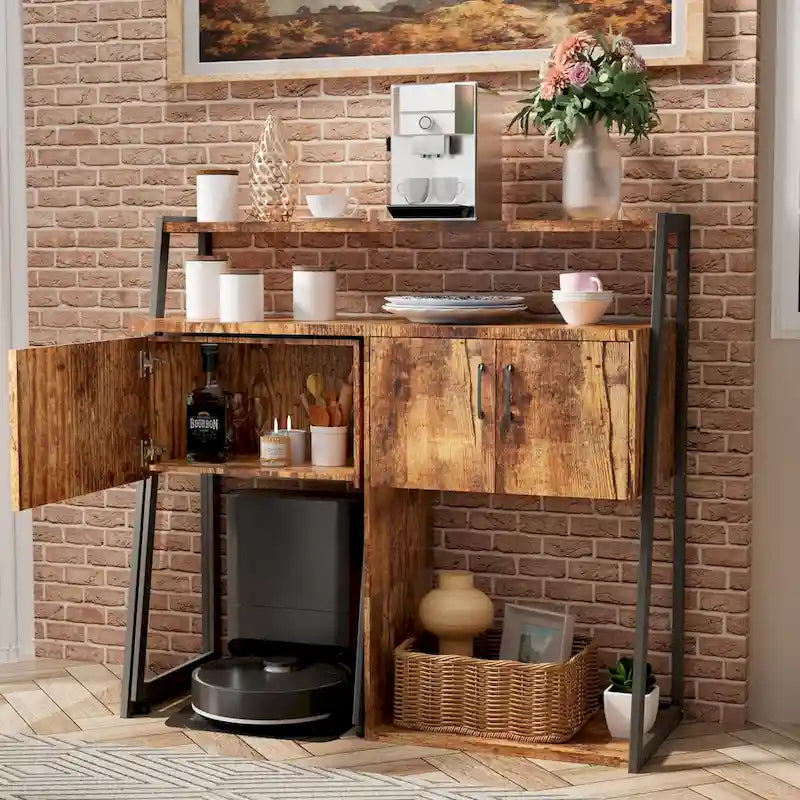 Buffet & Meuble Bar avec Rangement Meuble Bar à Café Armoire de Rangement pour Salle à Manger, Cuisine & Salon