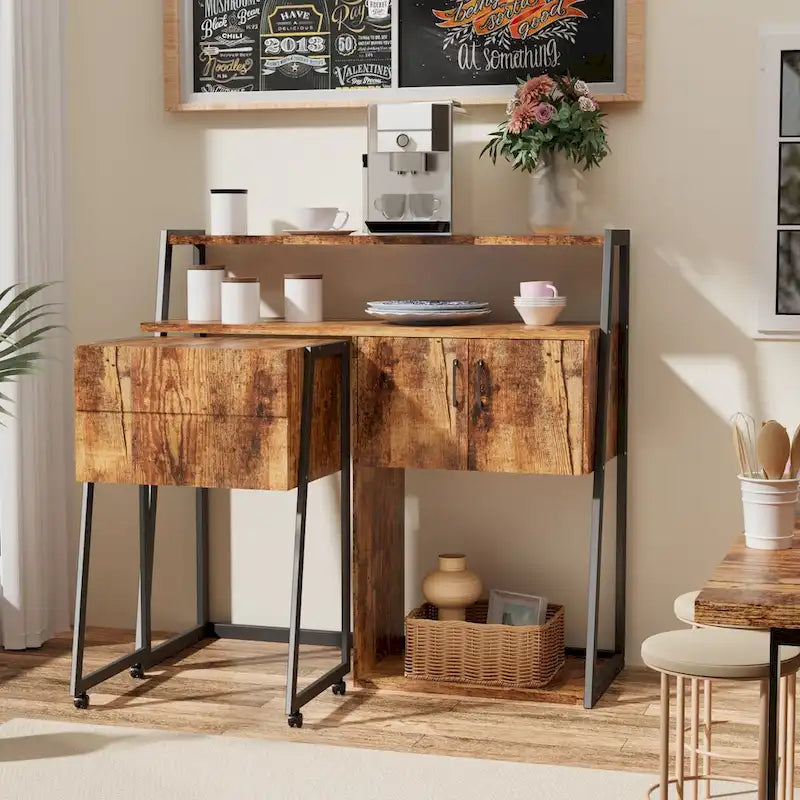 Buffet & Meuble Bar avec Rangement Meuble Bar à Café Armoire de Rangement pour Salle à Manger, Cuisine & Salon