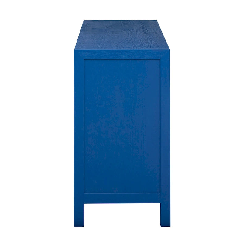 Caractéristiques uniques du meuble en placage de frêne avec portes à motif de lignes rayonnantes, adapté aux salons, couloirs