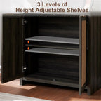 Meuble de rangement Hampstead - Buffet avec portes en rotin - 34,8 P x 797,6 l x 83,1 H cm