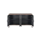 Meuble d'appoint à quatre portes ajourées de style rustique américain antique