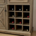 Buffet de ferme avec tiroirs, casier à vin avec étagères de rangement amovibles