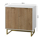 Bahut de buffet moderne avec 2 portes et base en métal