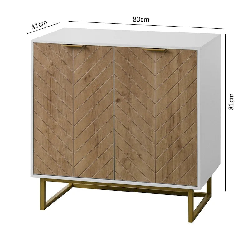 Bahut de buffet moderne avec 2 portes et base en métal