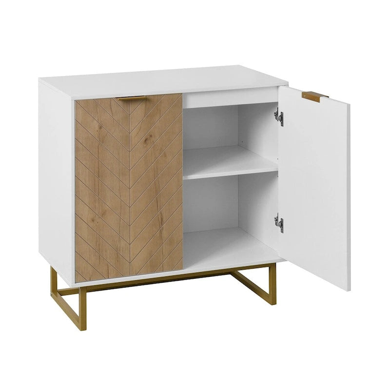 Bahut de buffet moderne avec 2 portes et base en métal