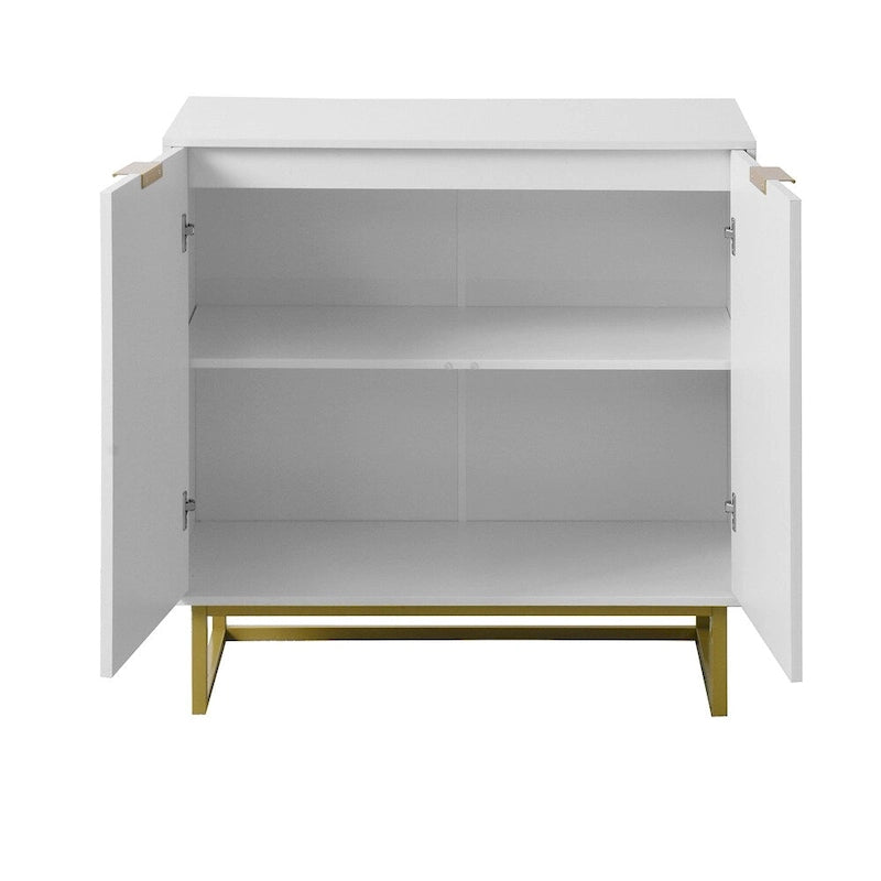 Bahut de buffet moderne avec 2 portes et base en métal