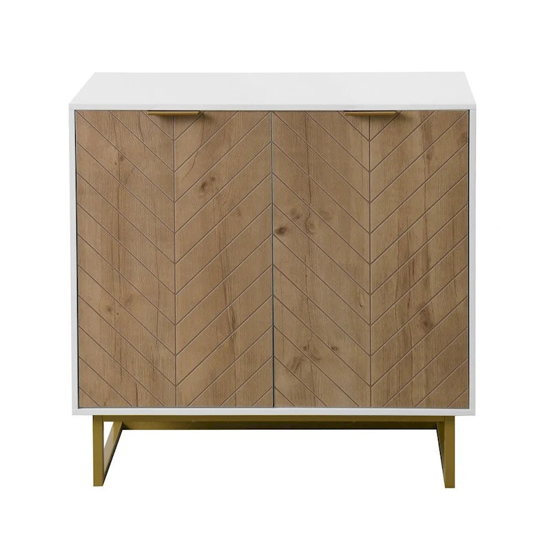 Bahut de buffet moderne avec 2 portes et base en métal