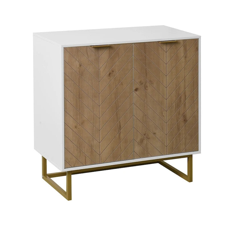 Bahut de buffet moderne avec 2 portes et base en métal