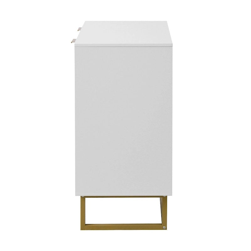 Bahut de buffet moderne avec 2 portes et base en métal