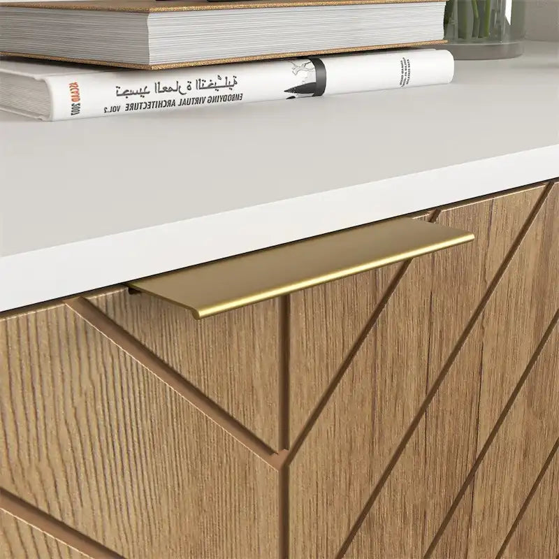 Bahut de buffet moderne avec 2 portes et base en métal