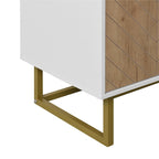 Bahut de buffet moderne avec 2 portes et base en métal