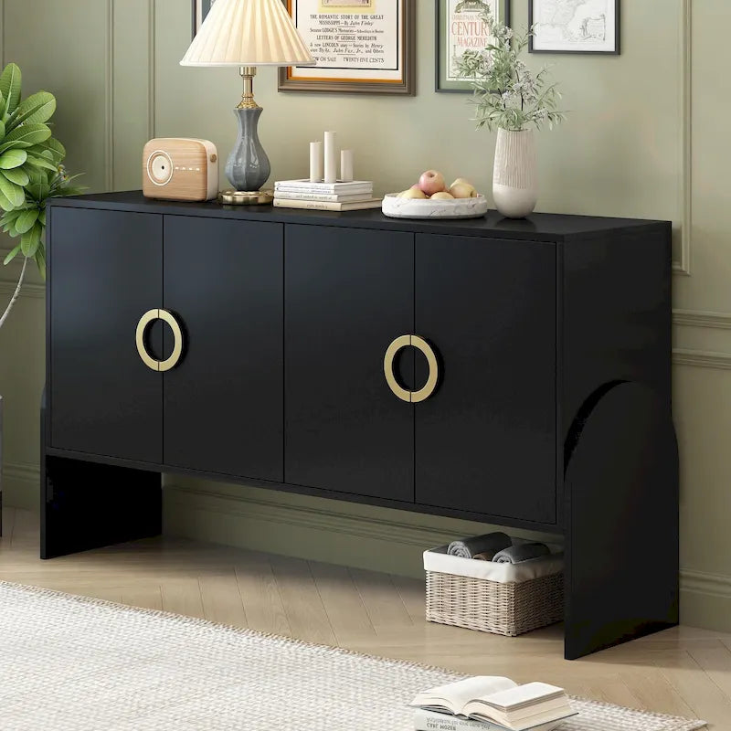 Armoire de rangement métallique à quatre portes avec poignées