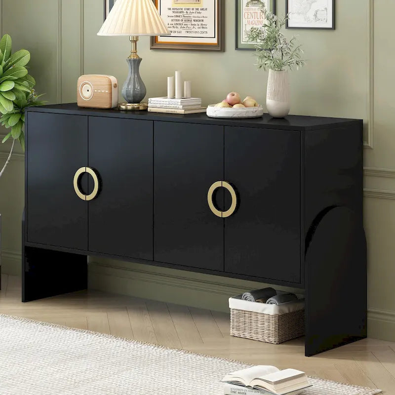 Armoire de rangement métallique à quatre portes avec poignées