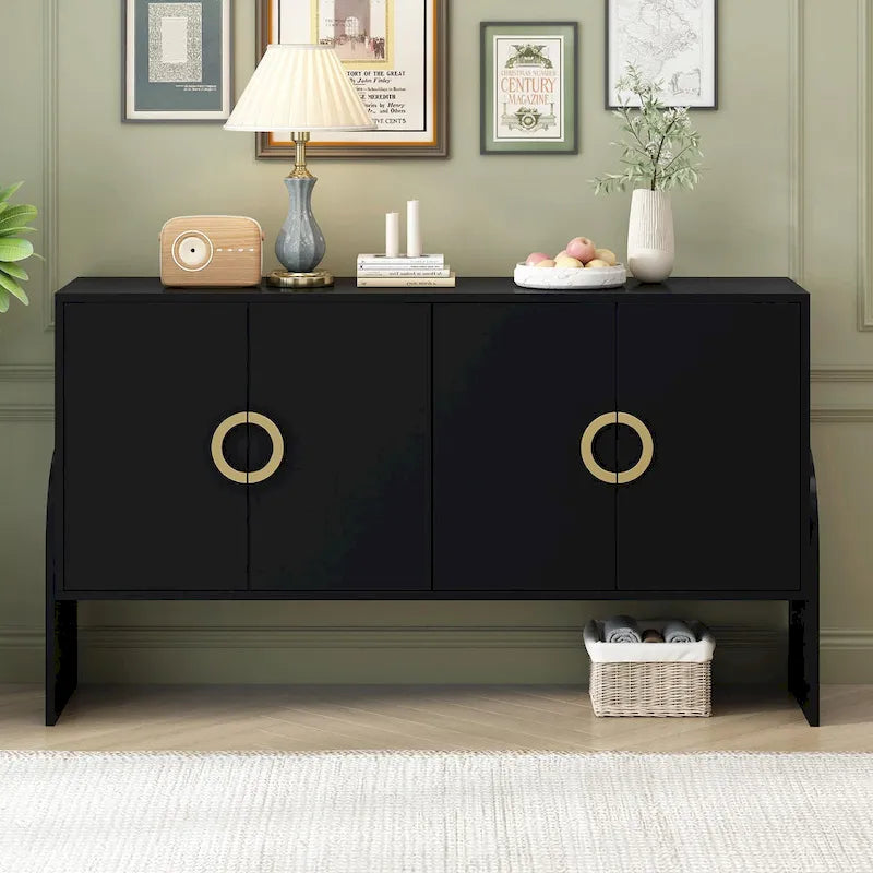 Armoire de rangement métallique à quatre portes avec poignées