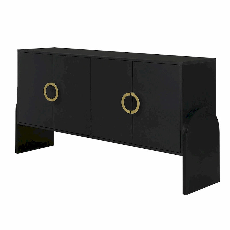 Armoire de rangement métallique à quatre portes avec poignées