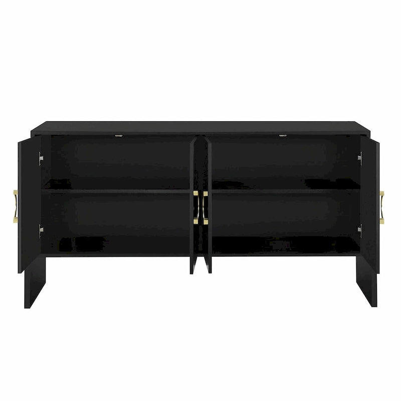 Armoire de rangement métallique à quatre portes avec poignées