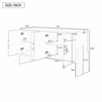 Armoire de rangement métallique à quatre portes avec poignées