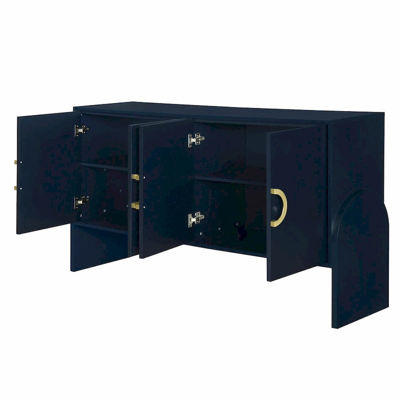 Armoire de rangement métallique à quatre portes avec poignées