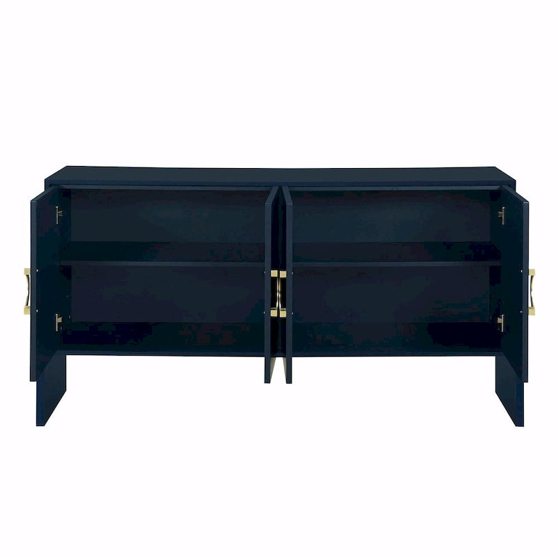 Armoire de rangement métallique à quatre portes avec poignées