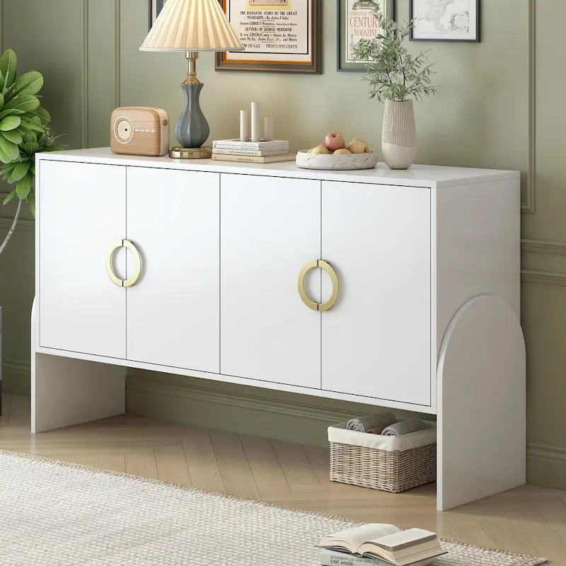 Armoire de rangement métallique à quatre portes avec poignées
