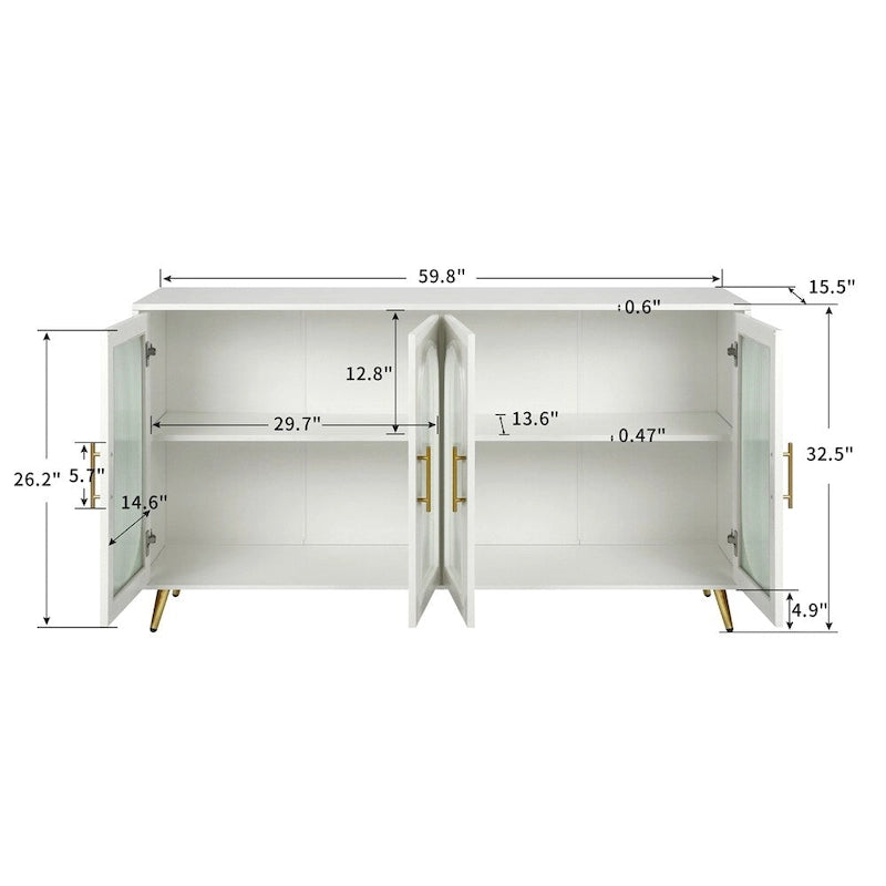 Buffet de rangement & Étagères ajustables pour Salon Chambre