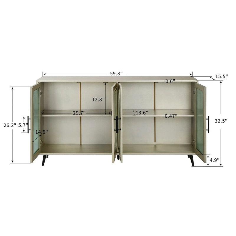 Buffet de rangement & Étagères ajustables pour Salon Chambre