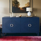 Meuble de Rangement 4 Portes Élégant et Fonctionnel avec Pieds en Pin et MDF, pour Salon, Chambre et Cuisine