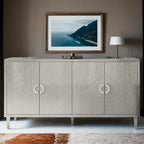 Meuble de Rangement 4 Portes Élégant et Fonctionnel avec Pieds en Pin et MDF, pour Salon, Chambre et Cuisine