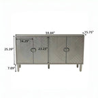 Meuble de Rangement 4 Portes Élégant et Fonctionnel avec Pieds en Pin et MDF, pour Salon, Chambre et Cuisine