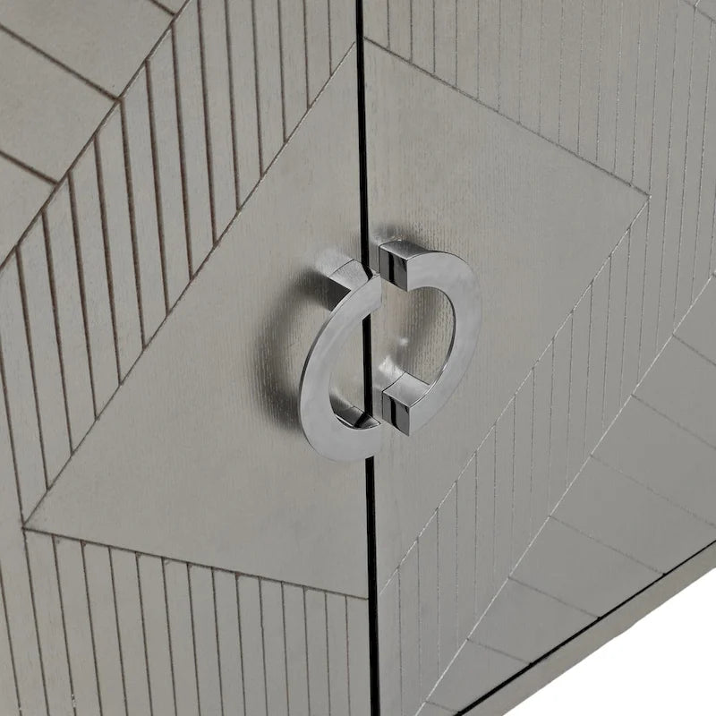Meuble de Rangement 4 Portes Élégant et Fonctionnel avec Pieds en Pin et MDF, pour Salon, Chambre et Cuisine